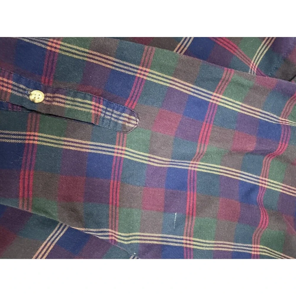 Vintage Guess Georges Marciano Shirt Mens XL Blue Green Plaid Button Up USA 90s‎